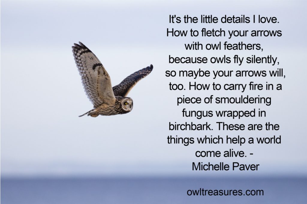 short-eared owl with Michelle Paver Quote